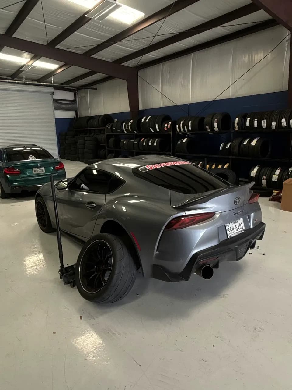 Sports car during installation work at Habibi